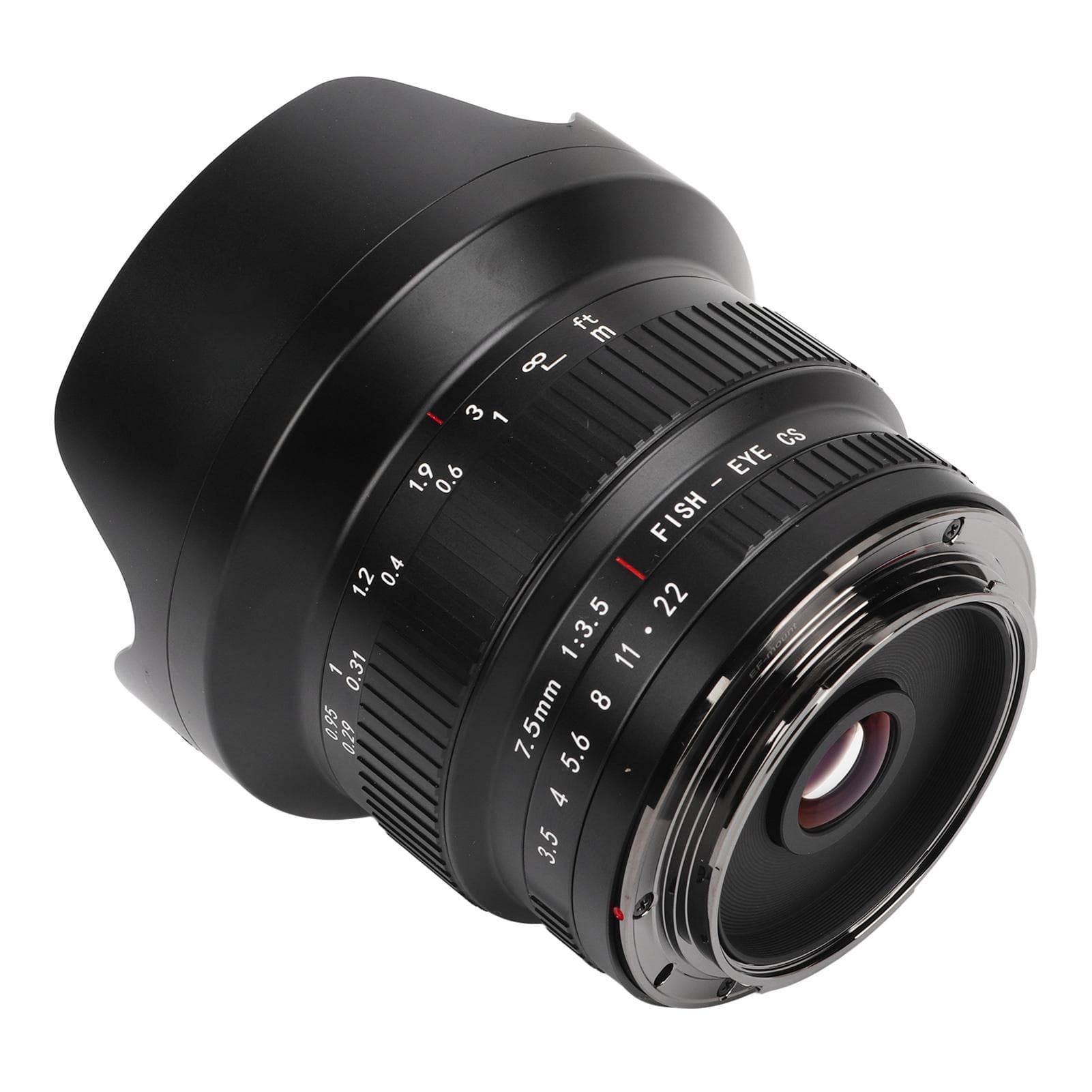 DSLR Camera Lens 7.5mm F3.5 Ultra Wide Angle Optical Glass Camera Fisheye Lens Replacement for 80D