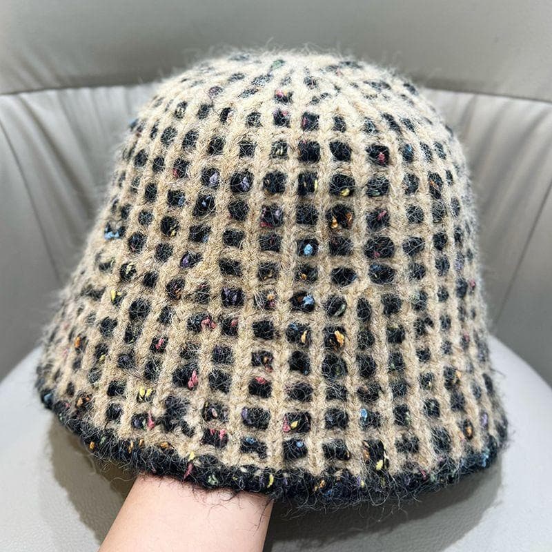 Colorful Woolen Hat for Women In Autumn and Winter Warm and Ear Protecting Versatile Knitted Hat for Fishermen M(56-58cm) khaki