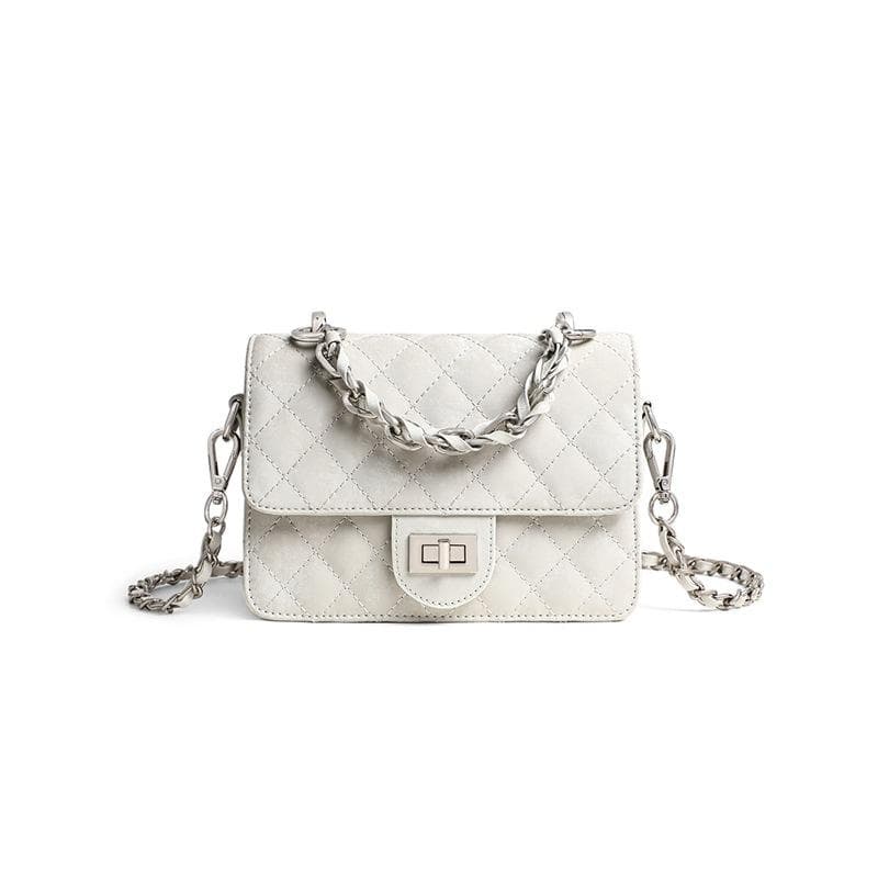 Women's Summer Crossbody Leather Women's Bag High-grade Small Fragrance Wind Diamond Chain Bag