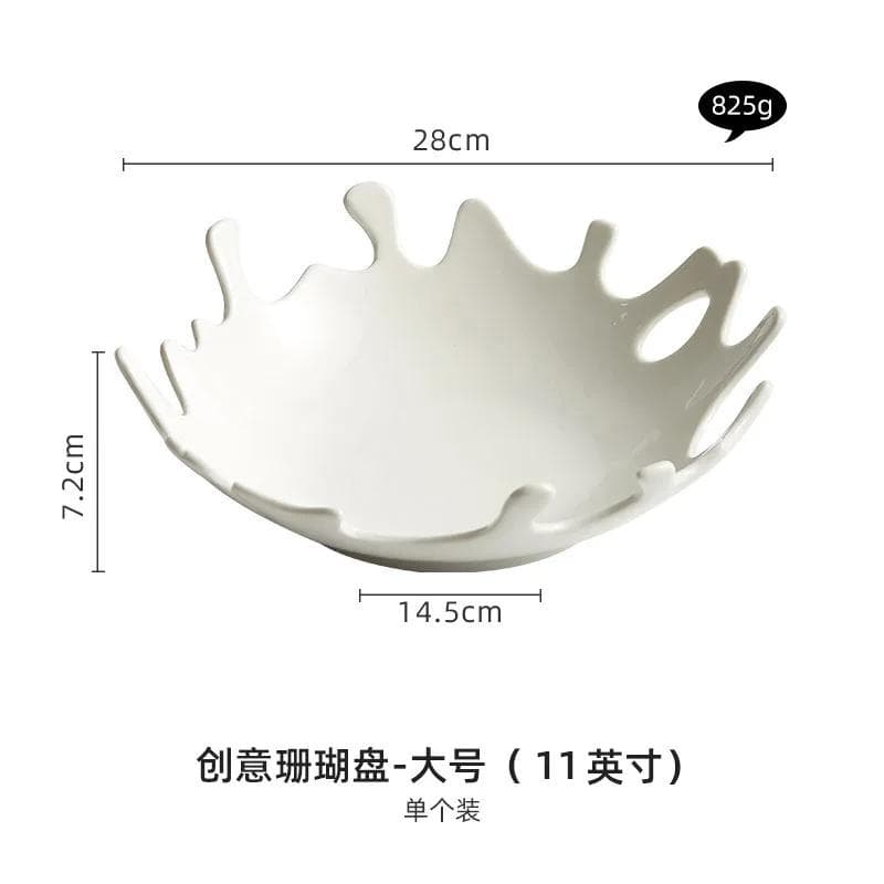 Coral Shaped Irregular Ceramic Plate Salad Dessert Coral Plate Household Tableware Set Dinner Dish Kitchen Utensils Porcelain