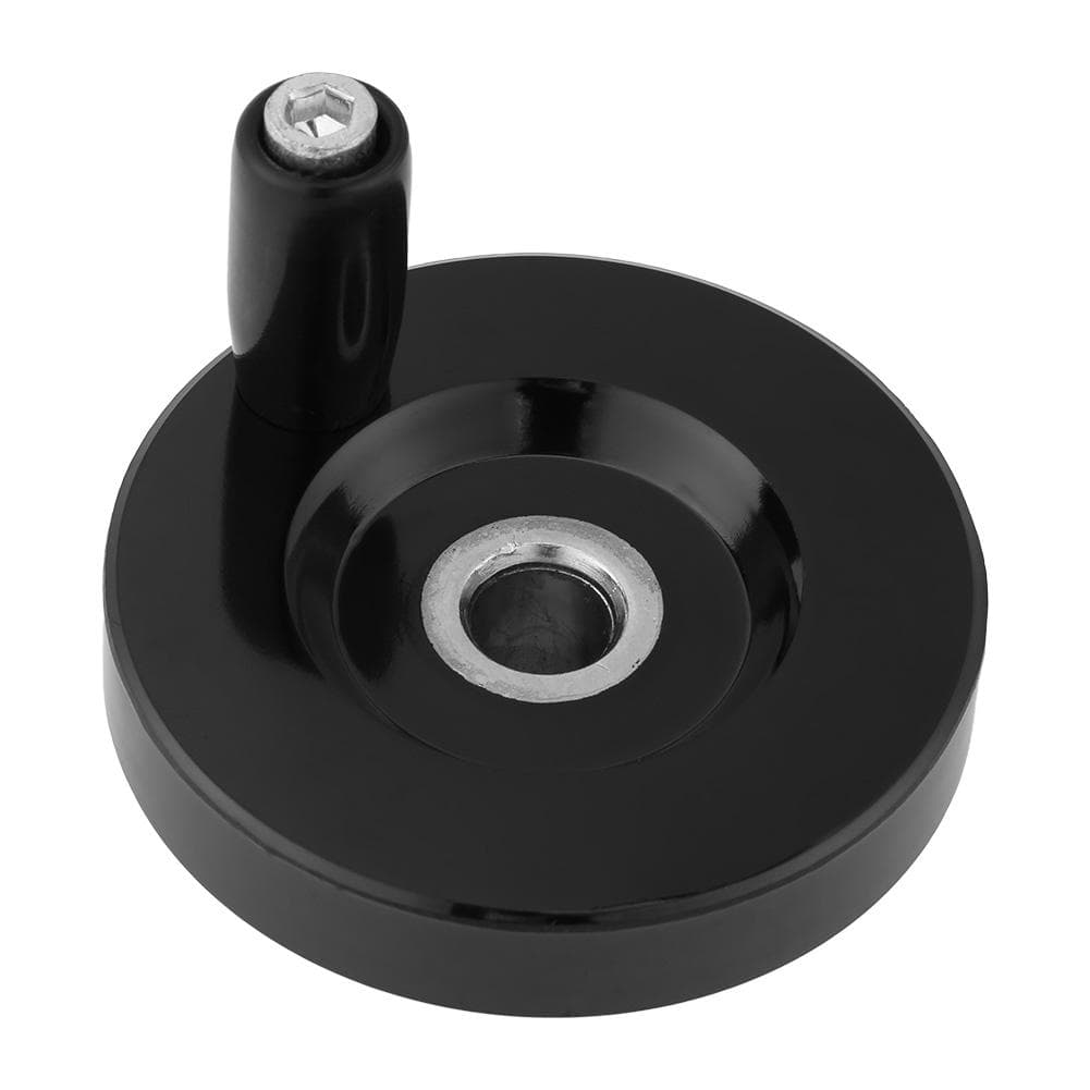 1 pcs Black Lathe Milling Machine Rear Ripple Hand Wheel With Revolving Handle(16 x 160mm)