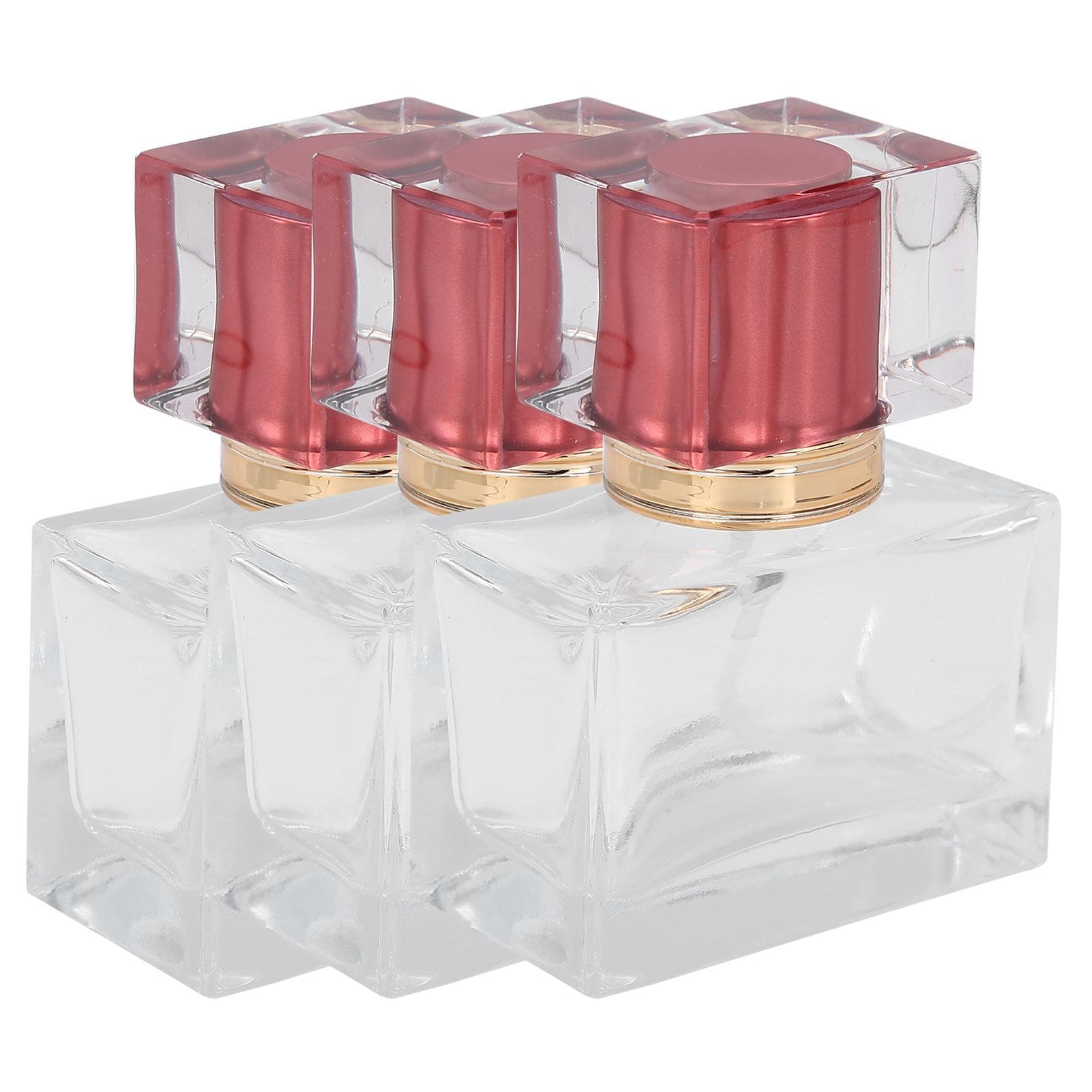 3pcs Glass Refillable Empty Perfume Bottle Cosmetic Perfume Atomizer Dispenser 30mlPurple red