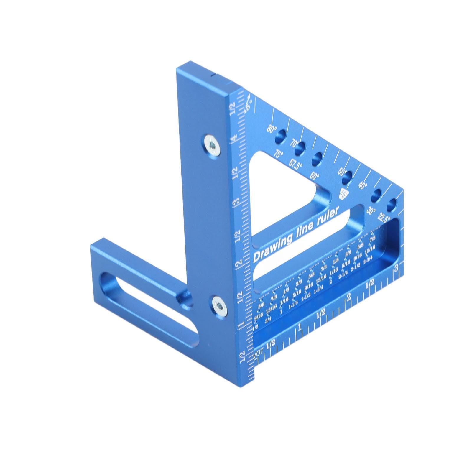 3D Multi Angle Square Ruler Woodworking Miter Triangular Protractor 45 90 Degree Measuring Hole