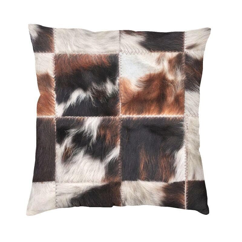 Scottish Highland Cow Cowhide Texture Pillow Living Room Decoration Kawaii Animal Hide Leather Cushion Printing Pillowcase 45x45cm 18x18in