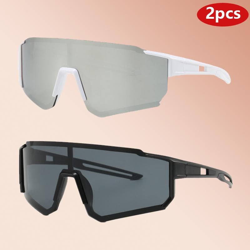1 2pcs Square Outdoor Sunglasses Women Men UV400 Protection Large Frame Classic Unisex Brand Goggles Simple Style