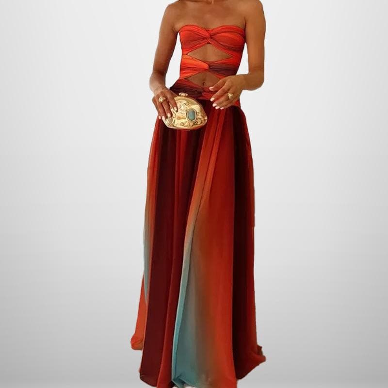 Women's New Temperament, Elegant and Fashionable Sexy Tube Top Hollow Dress 3XL