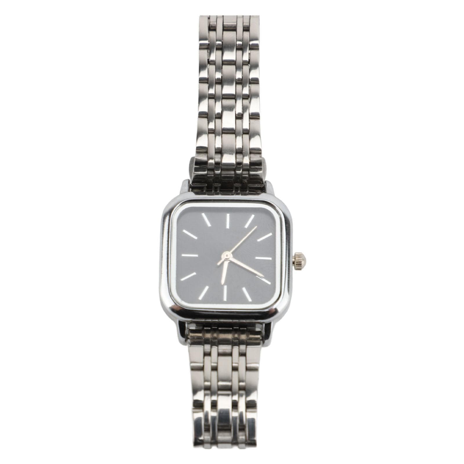 Slim Women Watch Glass Quadrate Dial Analog Quartz Wristwatch for Ladies Young Girls Holiday black