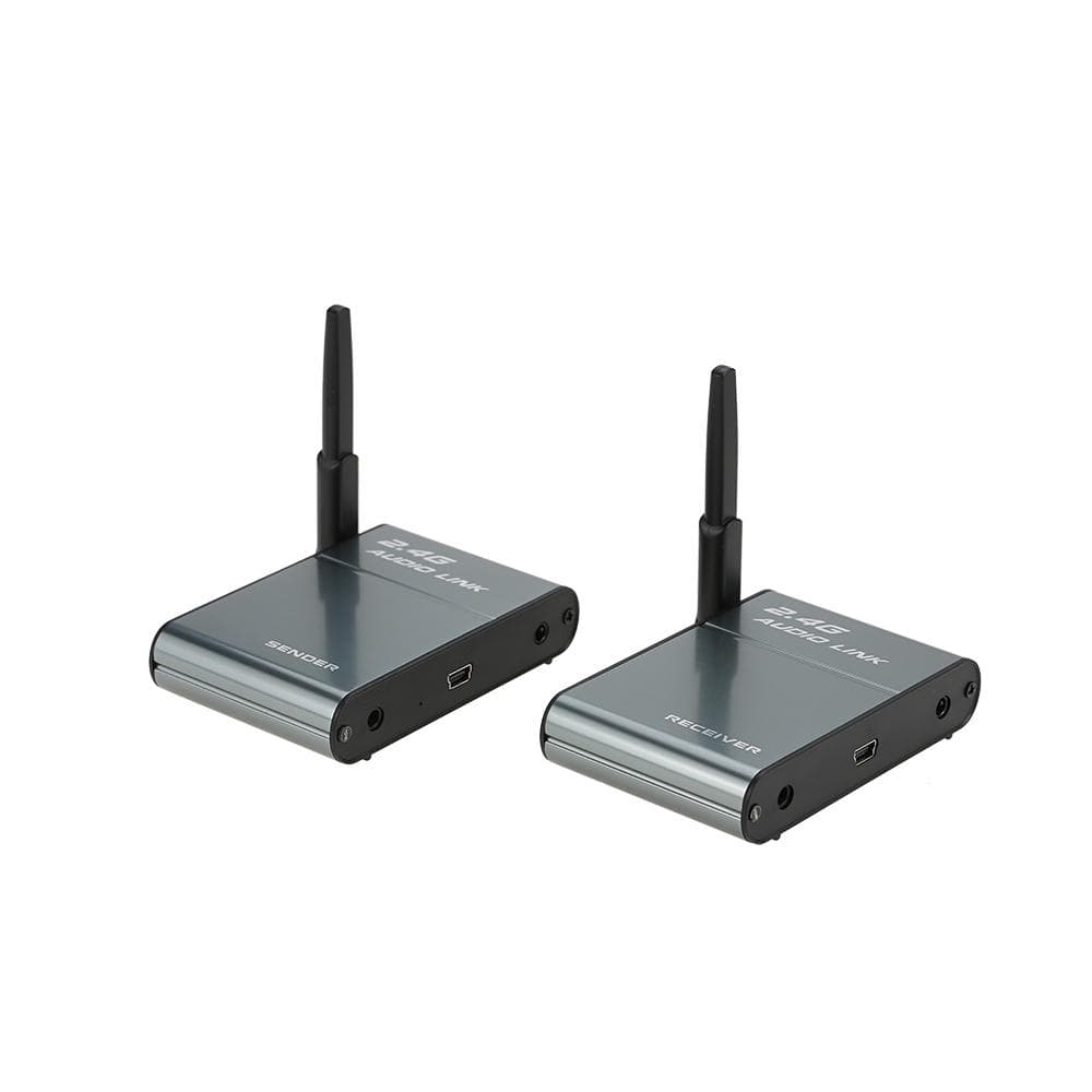 2.4G Digital Wireless Audio Transmitter Sender & Receiver Adapter Speaker for HiFi Home Audio EU Plug black