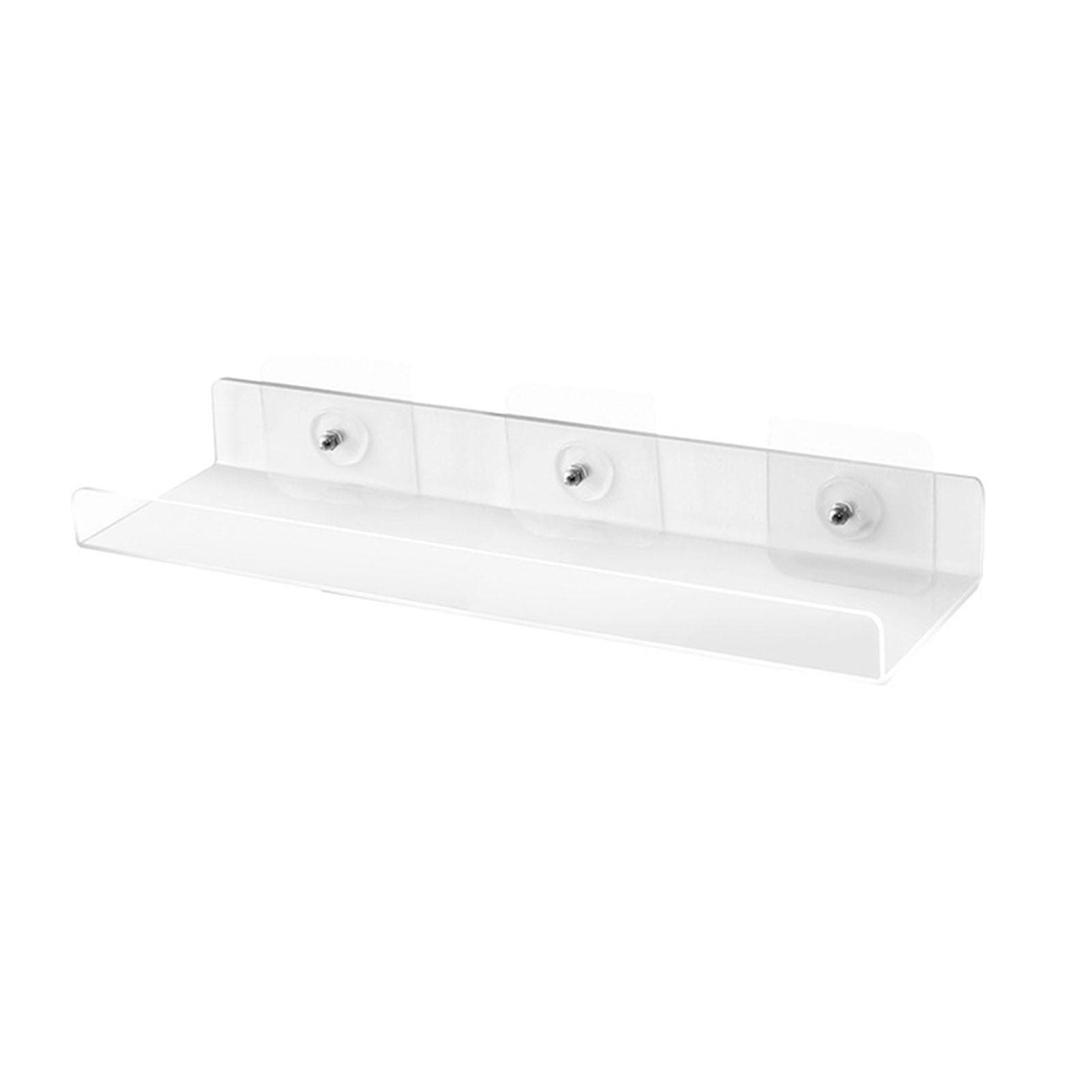 Wall Mount Storage Shelf Self Adhesive Clear Acrylic Multipurpose Shower Organizer for Kitchen