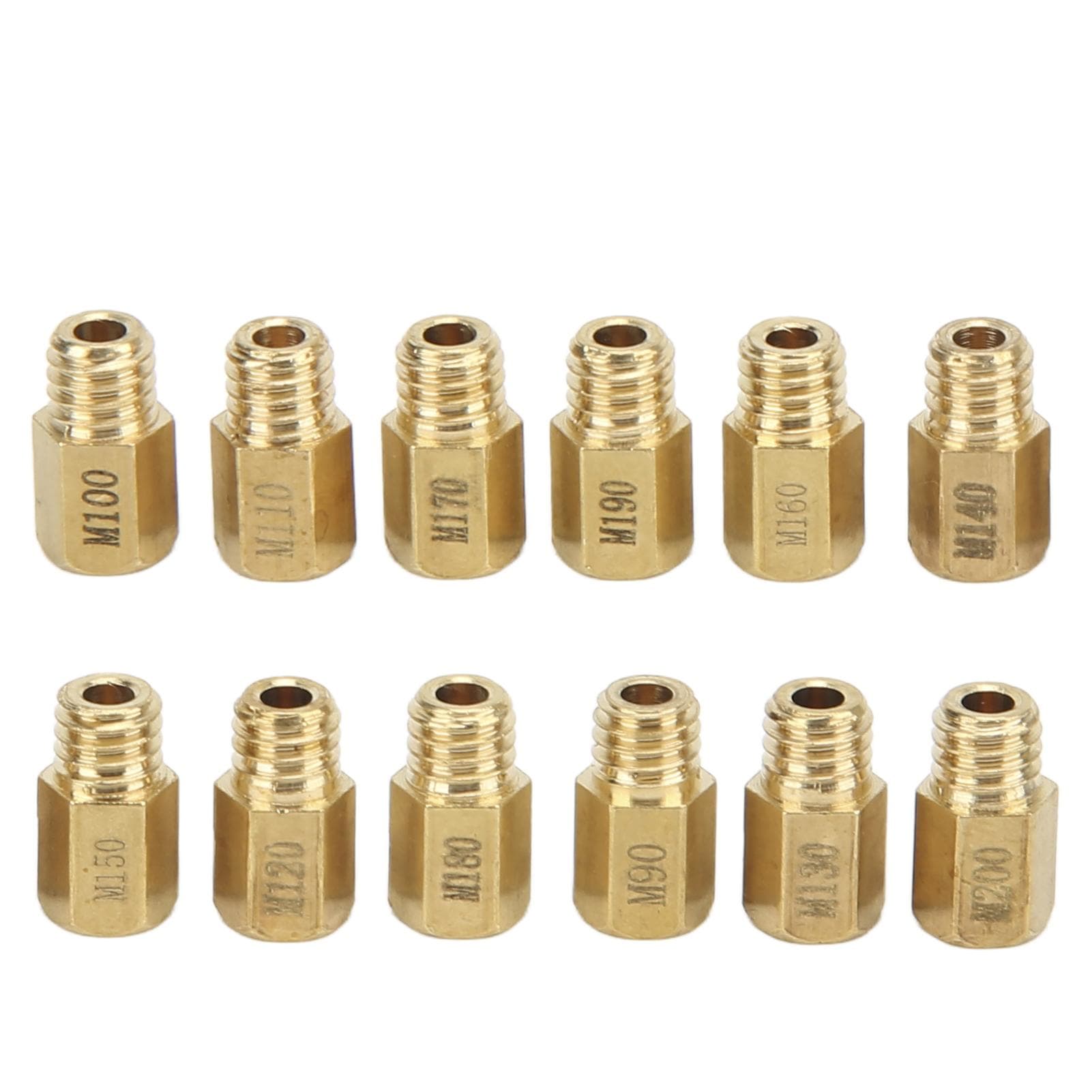 12pcs Carburetor Main Jet Kit 90?200 Metal Gold Sturdy Carb Nozzles for Mikuni VM TM TMX white