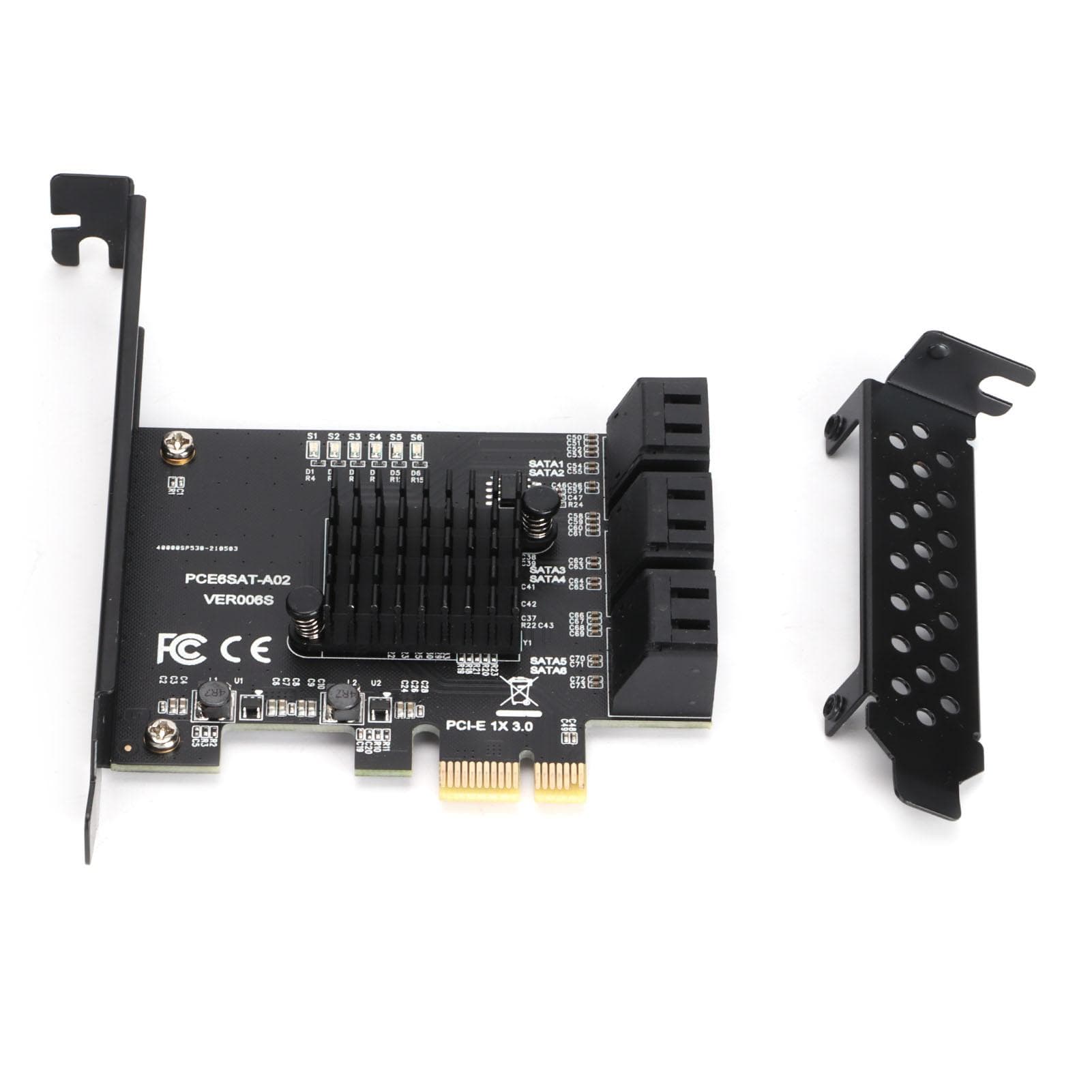 Hard Disk Expansion Card 6.0 Gbps PCIE to SATA 6G 6 Ports Convertor Interface Hub Adapter