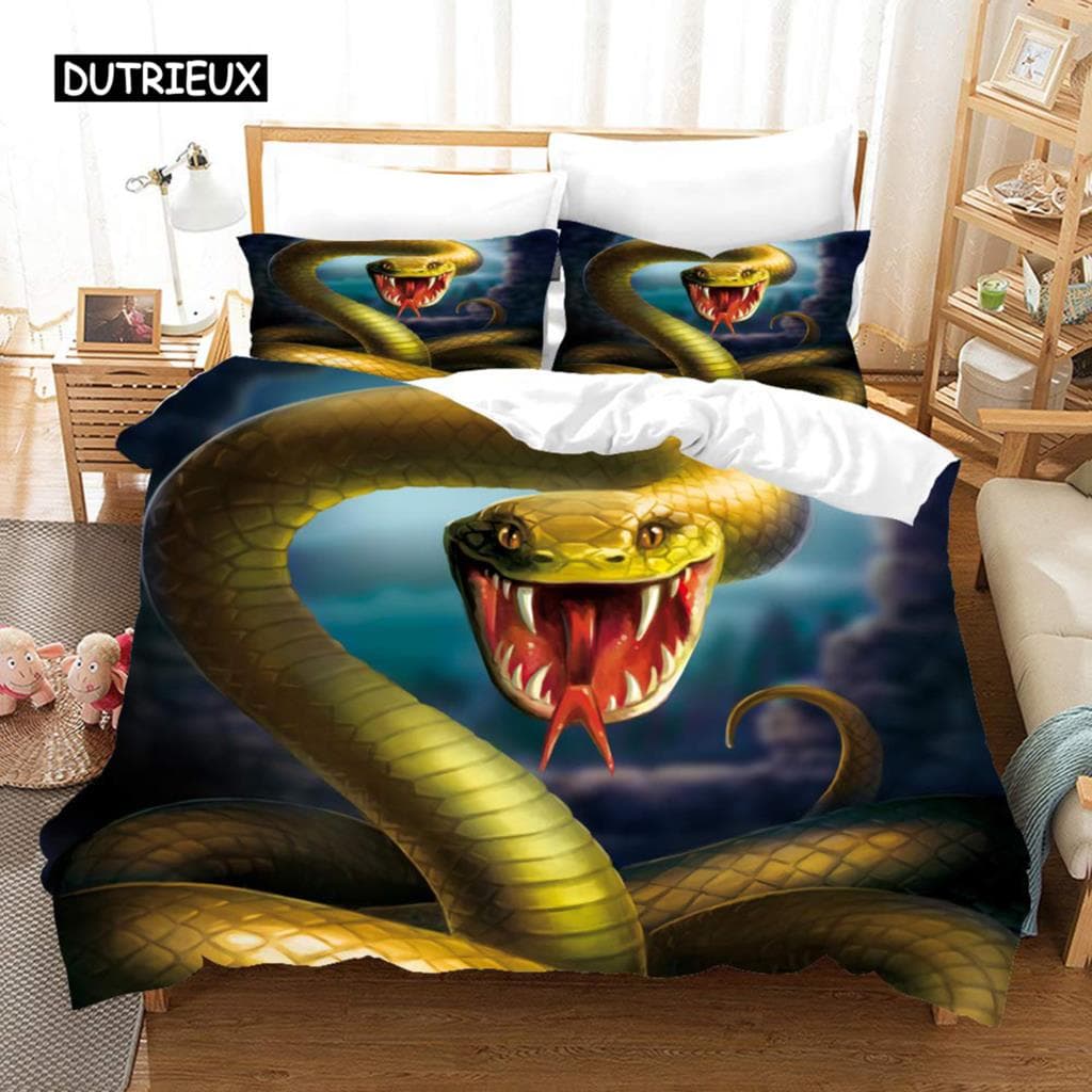 Snake Bedding Set Duvet Cover Set 3d Bedding Digital Printing Bed Linen Queen Size Bedding Set Fashion Design EU single(135x200cm)