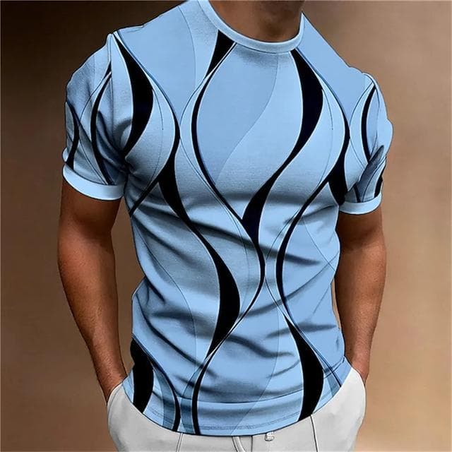T-Shirts For Men Casual 3D Abstract Print Short Sleeve Tops Fashion O-neck Prints Graph Tees Y2k Oversized Men's Clothing Tshirt M