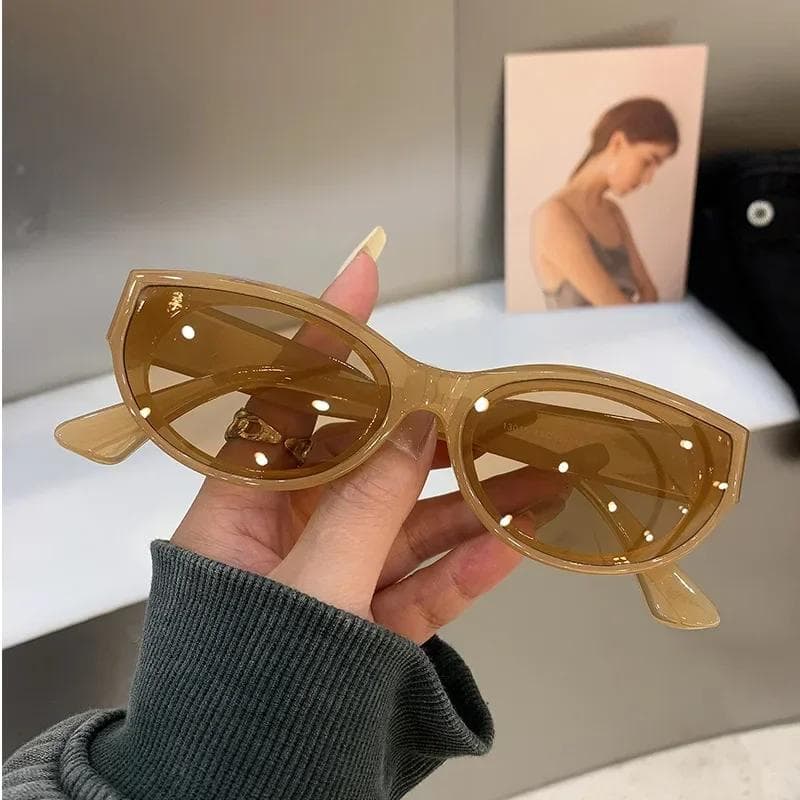 Cat Eye Women Sunglasses Vintage Oval Shades Female Fashion Designer Eyewear Popular Brand Ladies Glasses 1PC