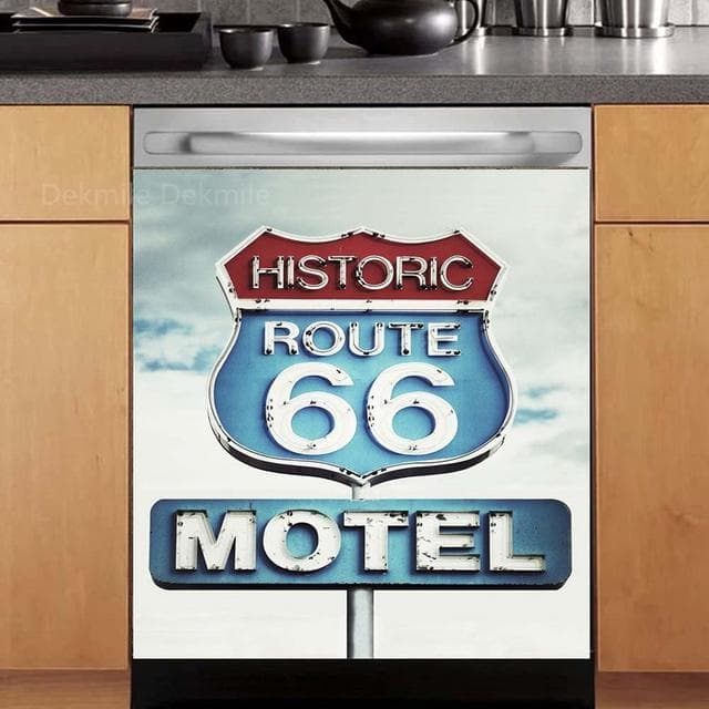 3D Retro Beer Dishwasher Refrigerator Internal Pattern Freeze Sticker Art Fridge Full Door Cover Wallpaper Kitchen Wall Stickers 60X66cm 23X26inch