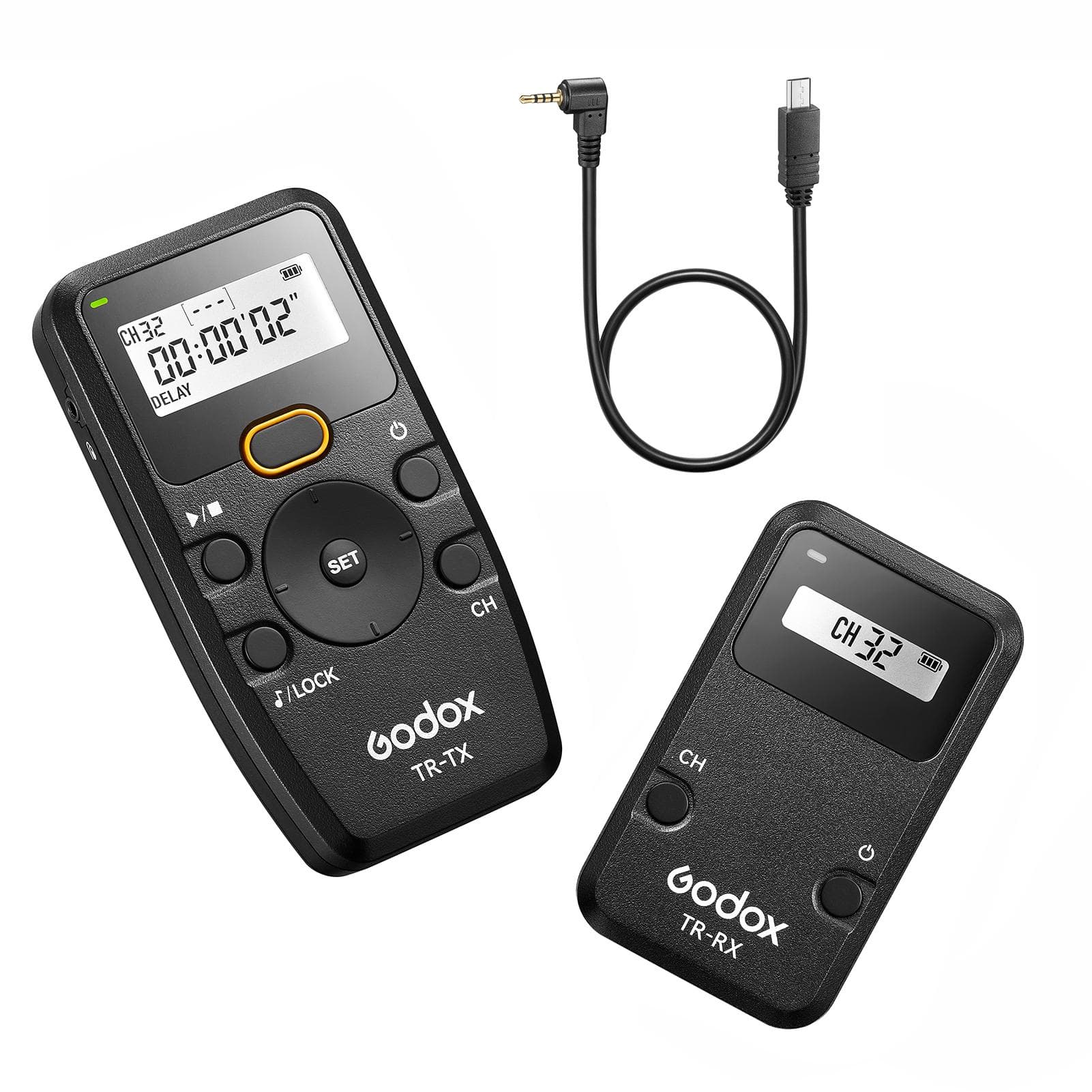 Godox TR Series 2.4G Wireless Timer Remote Control Camera Shutter Remote(Tramsmitter & Receiver) 6 TR-S2 Shutter Cable