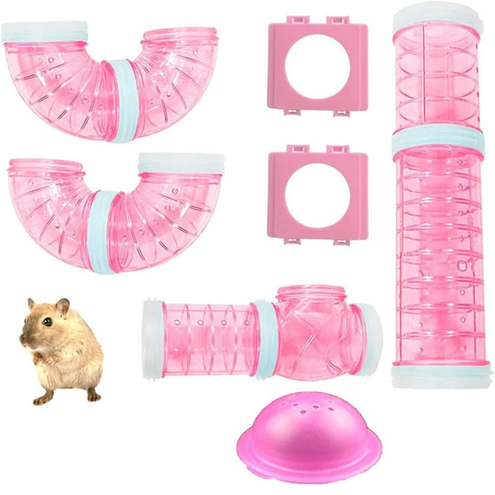 Hamster Tubes Set Transparent Hamster Cage Toys DIY Connection Tunnel Track Rat Toy