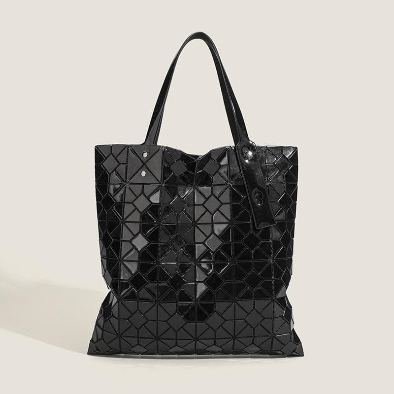 Geometric Diamond-shaped Stylish Tote Large Bag, Fashionable Bag, Single-shoulder Hand-held, Large-capacity Women's Bag black