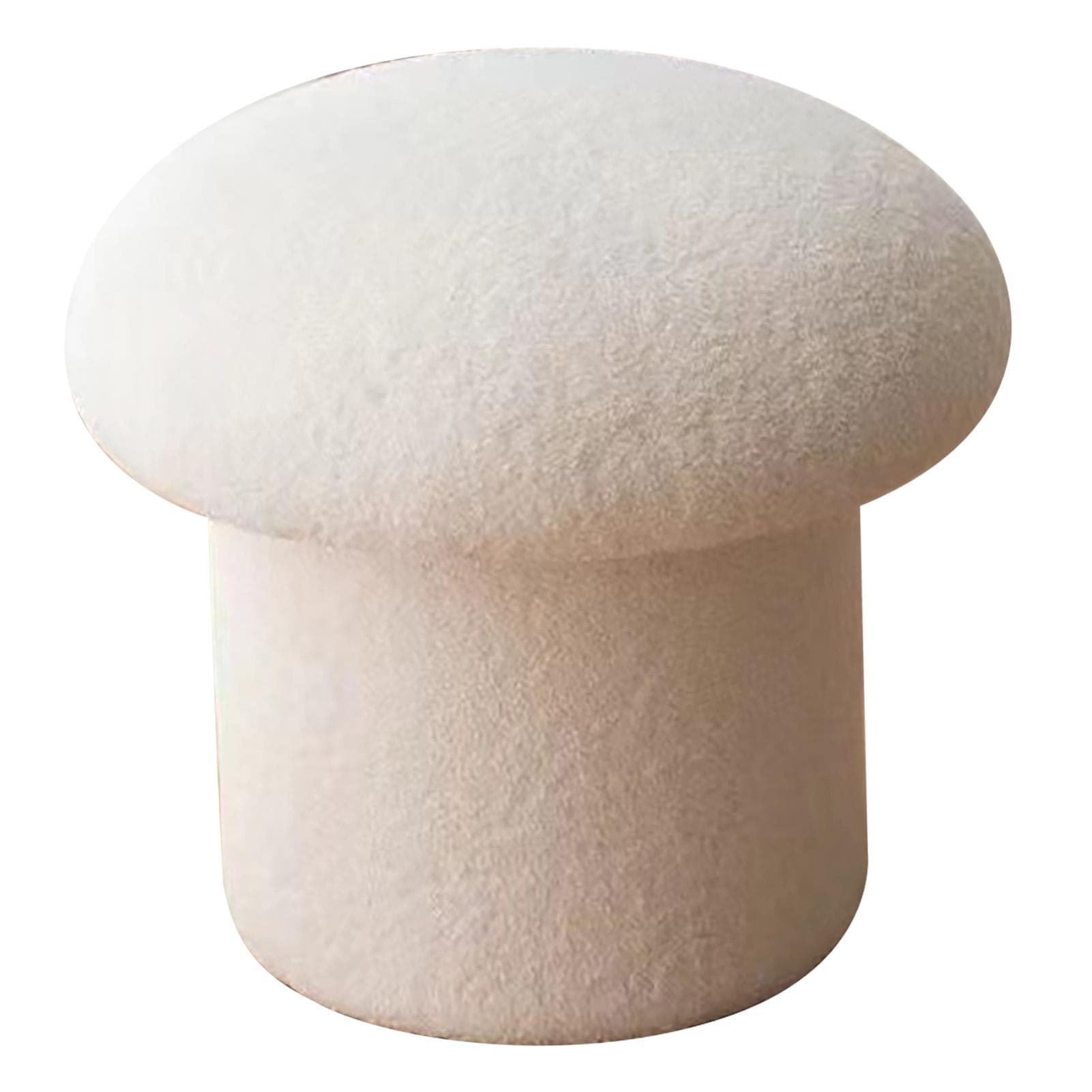 Sofa Bench Simple Modern Elastic Comfortable Soft Round Pine Wooden Foot Stool for Home Decoration white