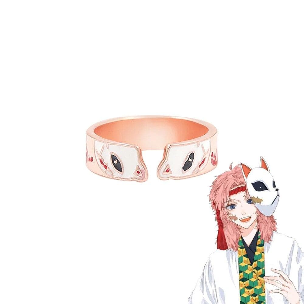 Demon Slayer Series Cosplay Ring Kimetsu No Yaiba Metal Enamel Open Adjustable Finger Ring for Women Men Anime Accessories resizable