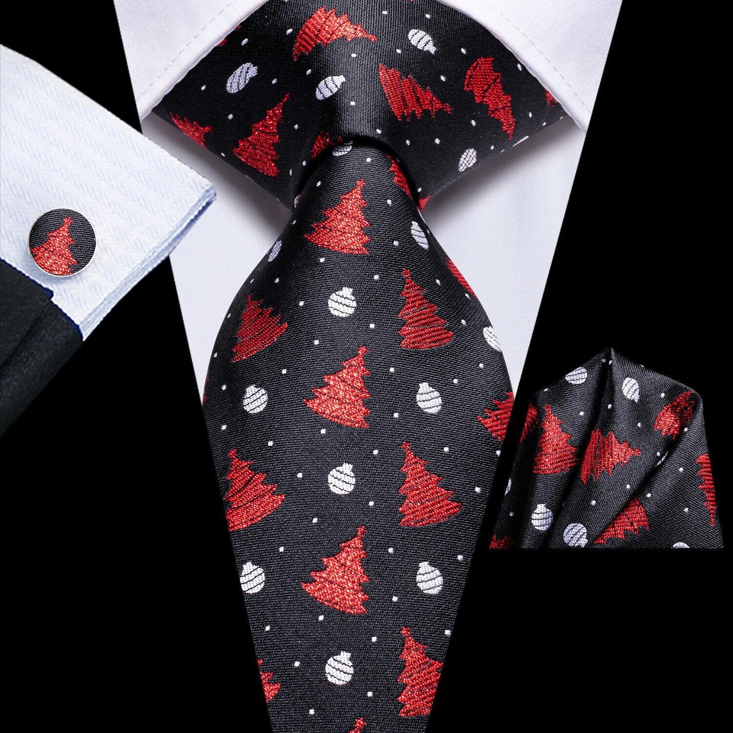 Hi-Tie Ties for Men Silk Tie Sets Pocket Square Cufflinks Wedding Formal Business Party Mens Tie Sets N-3729