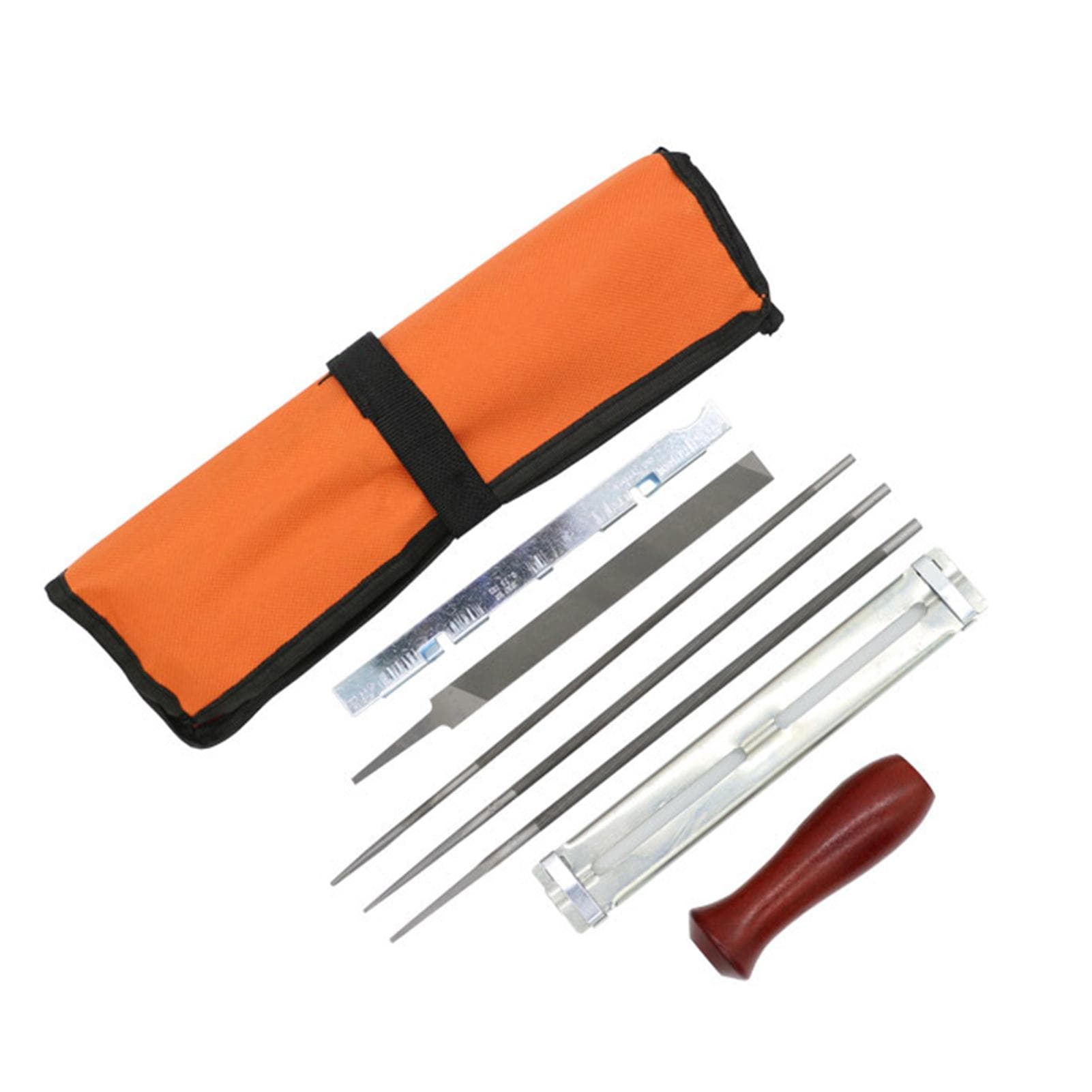 10 PCS Chainsaw Sharpener File Kit Hand Tool for Sharpening Electric Chain Saw Includes 5/32 3/16 8 PCS orange