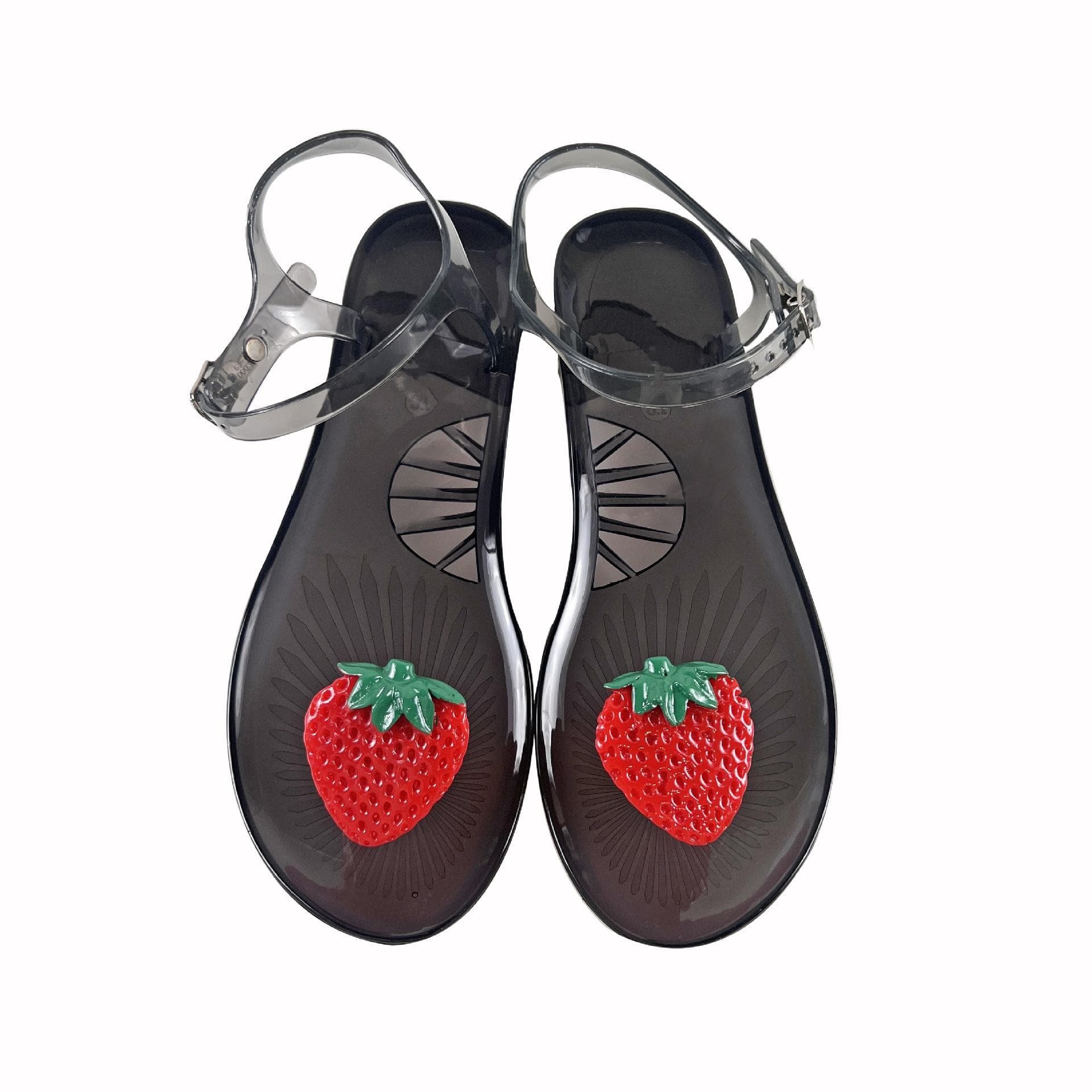 Women's Fruit Jelly Sandals –Clear Soft PVC Summer Slippers, Non-Slip Casual Beach Shoes, Transparent Lemon Sandals 39