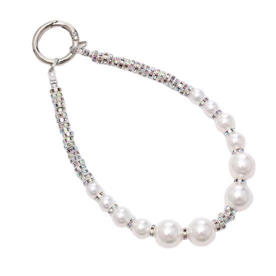 Mobile Phone Wrist Strap Beaded Faux Pearl Charm Anti-Theft Phone Lanyard Fashionable A