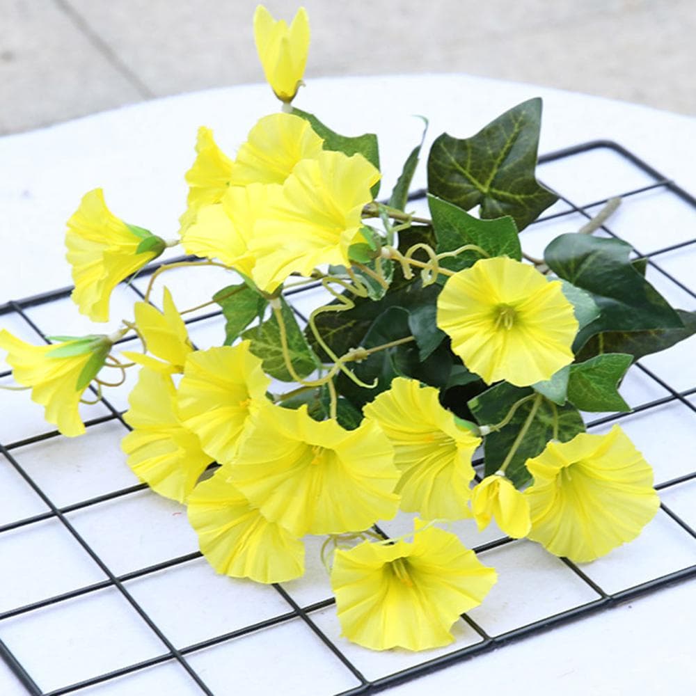 Fake Morning Glory Simulation Petunia Wedding Home Decor Artificial Flowers yellow