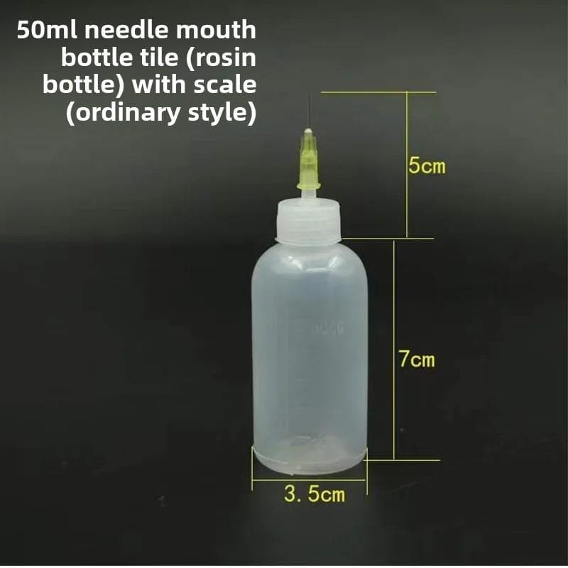 50ml Plastic Liquid Bottle with Needle for Rosin Solder Flux Paste Alcohol 502 Glue Dispenser Drop IPhone Repair Tools