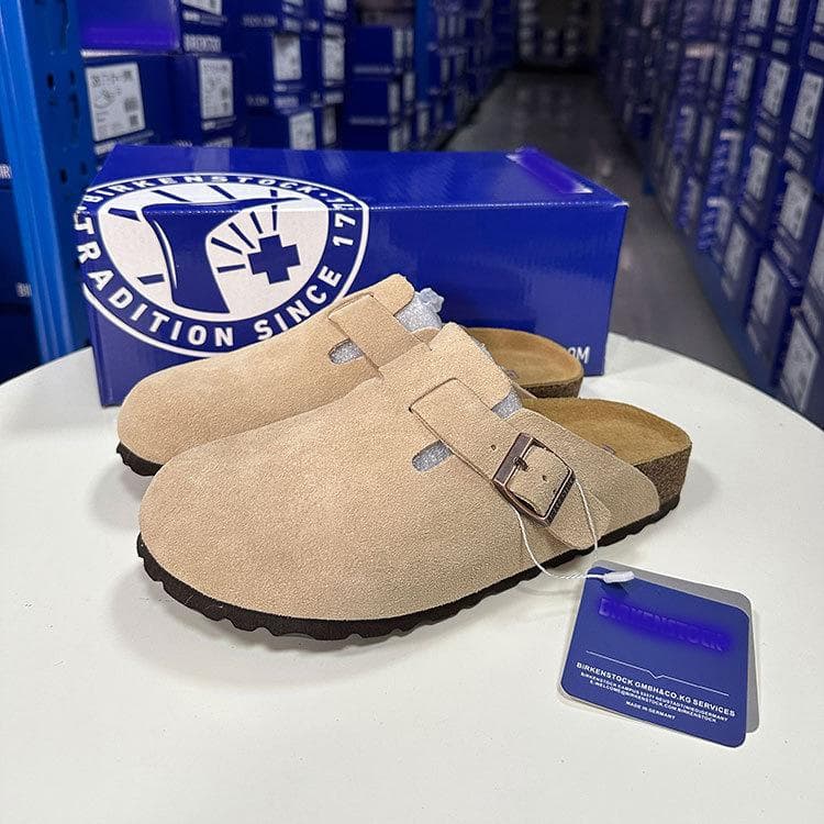 Boken Shoes, Toe Caps, Slippers, Genuine Cowhide, Cork, Retro Thick Sole, Japanese Style, Ugly and Cute, Outdoor Cool Slippers 34