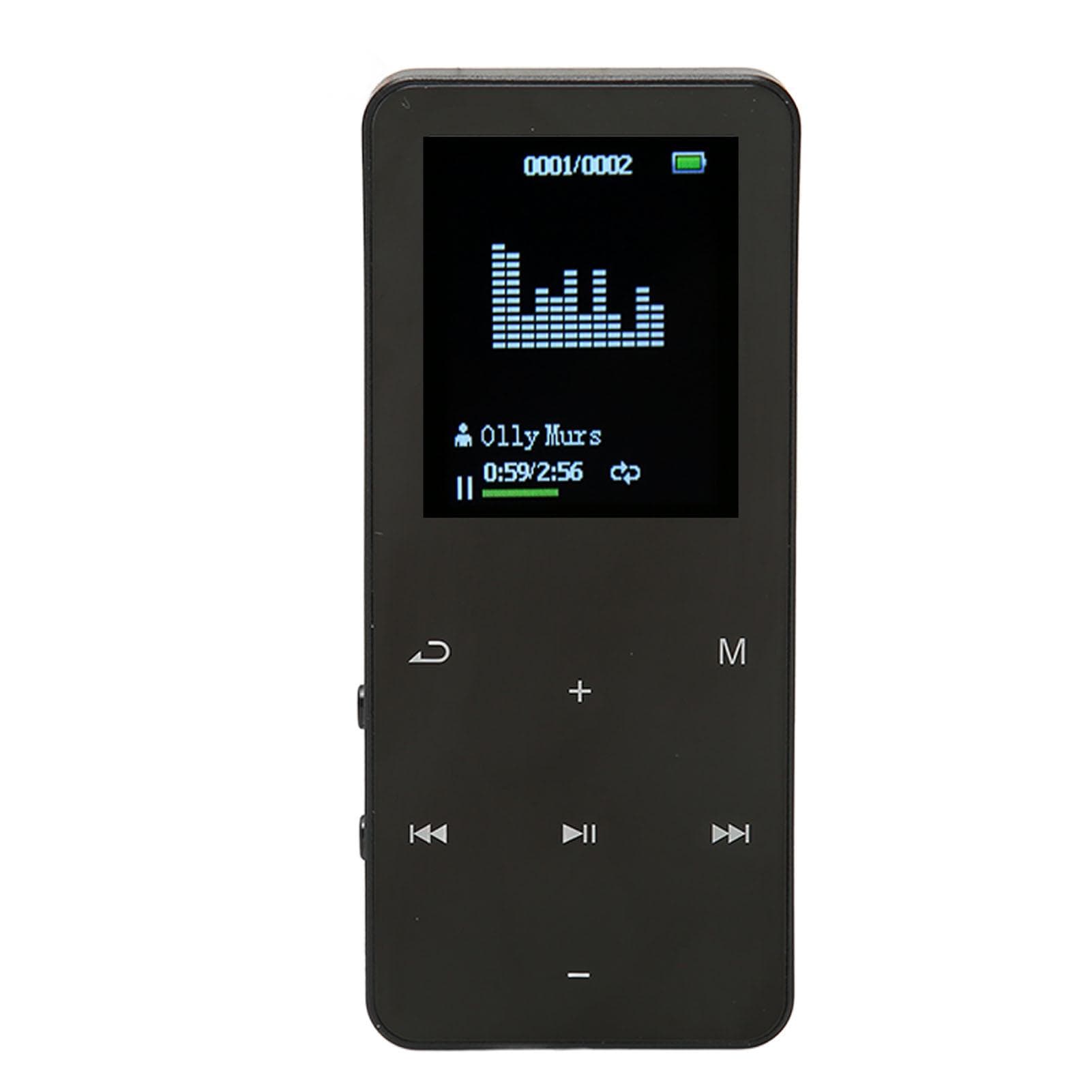 MP3 Player 8G Bluetooth 4.2 1.8 Inch Screen Noise Reduction Lossless Portable MP4 Player with black