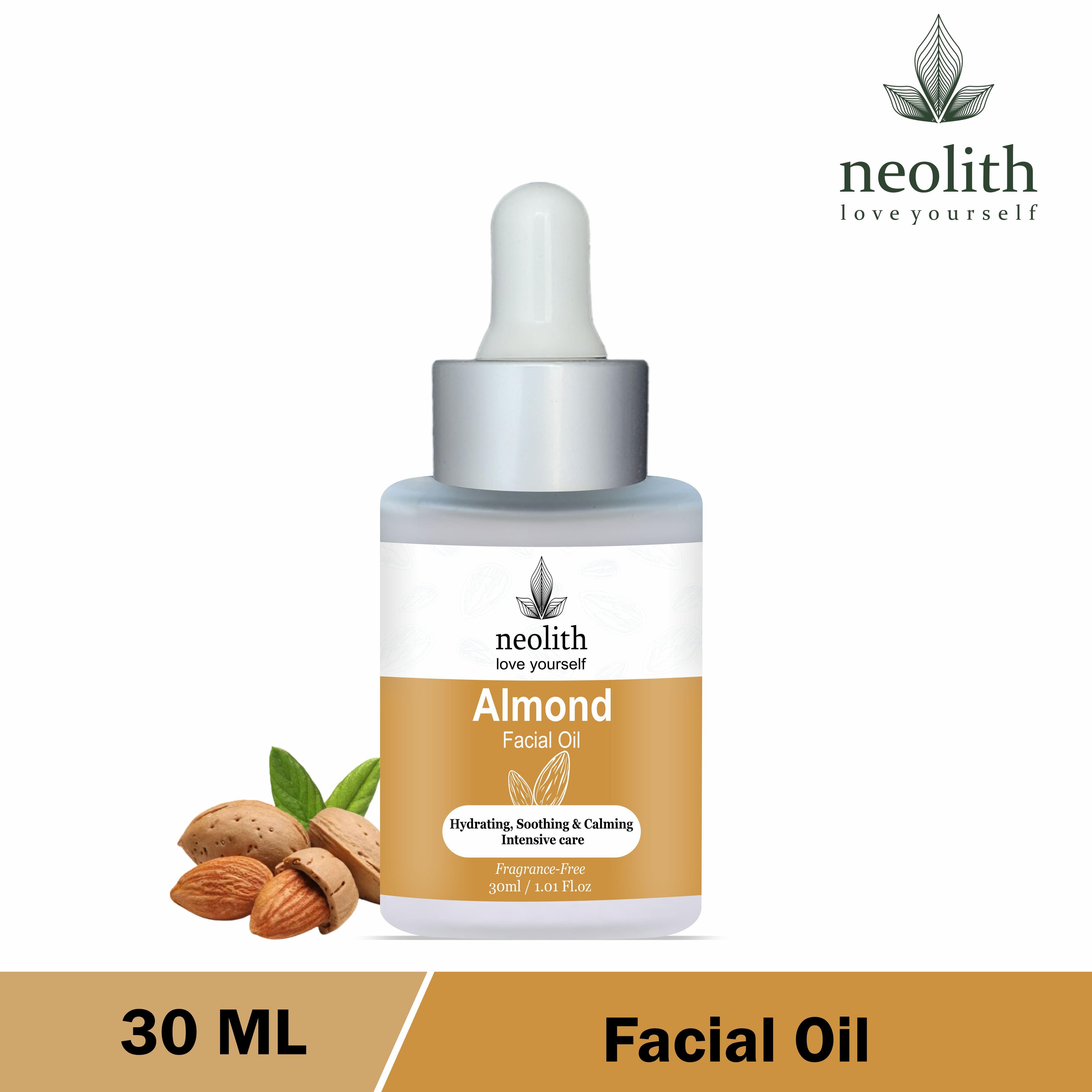 Neolith 100% Almond Oil, 30 ml | Light weight, Skin brightening, Anti aging, Nourishing, Hydrating, Moisturizing | No Mineral oil, Cold Pressed, Vegan 30 ML