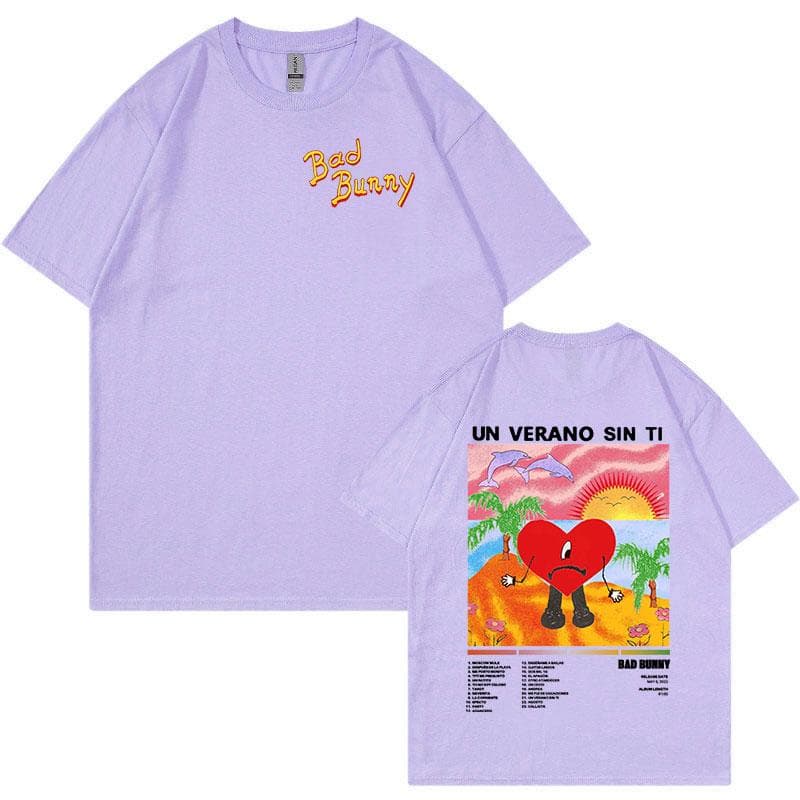 Bad Bunny Un Verano Sin Ti Graphics Print T-shirt Unisex Clothes Fashion Hip Hop Short Sleeve Oversized T-shirts Unisex Streetwear M