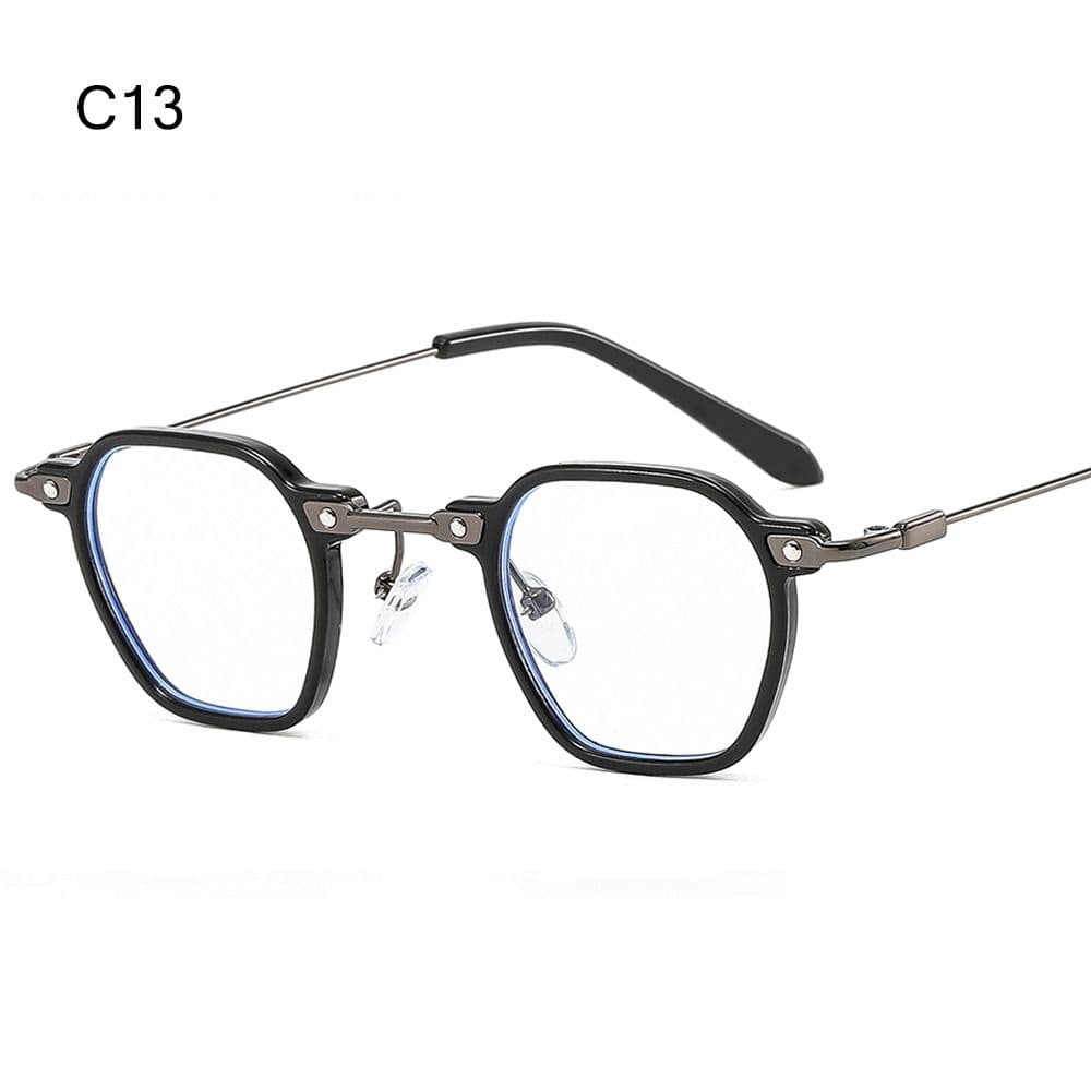 Retro Punk Sunglasses Small Polygon Frame Vintage Hip Hop Shades Unisex Fashion Ocean Color Eyewear for Women Men