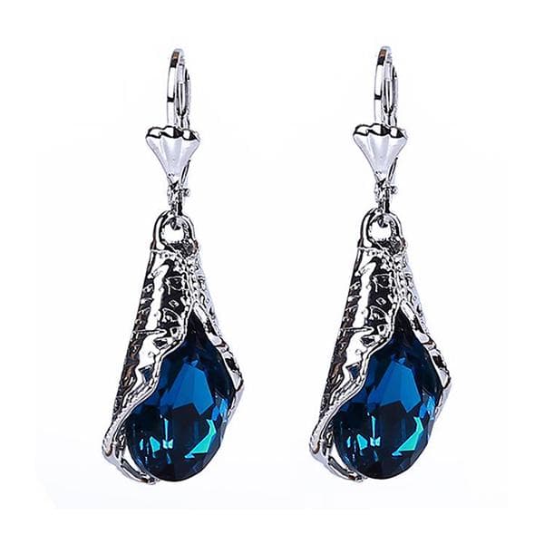 Dangle Earring Ear Stud Crystal Waterdrop Hollow Carving Earrings for Women Wedding Party Gifts