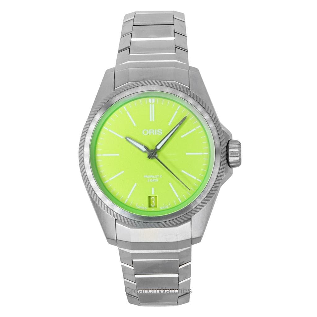 Oris ProPilot X Kermit Edition Titanium Green Dial Automatic 01-400-7778-7157-Set 100M Men's Watch green