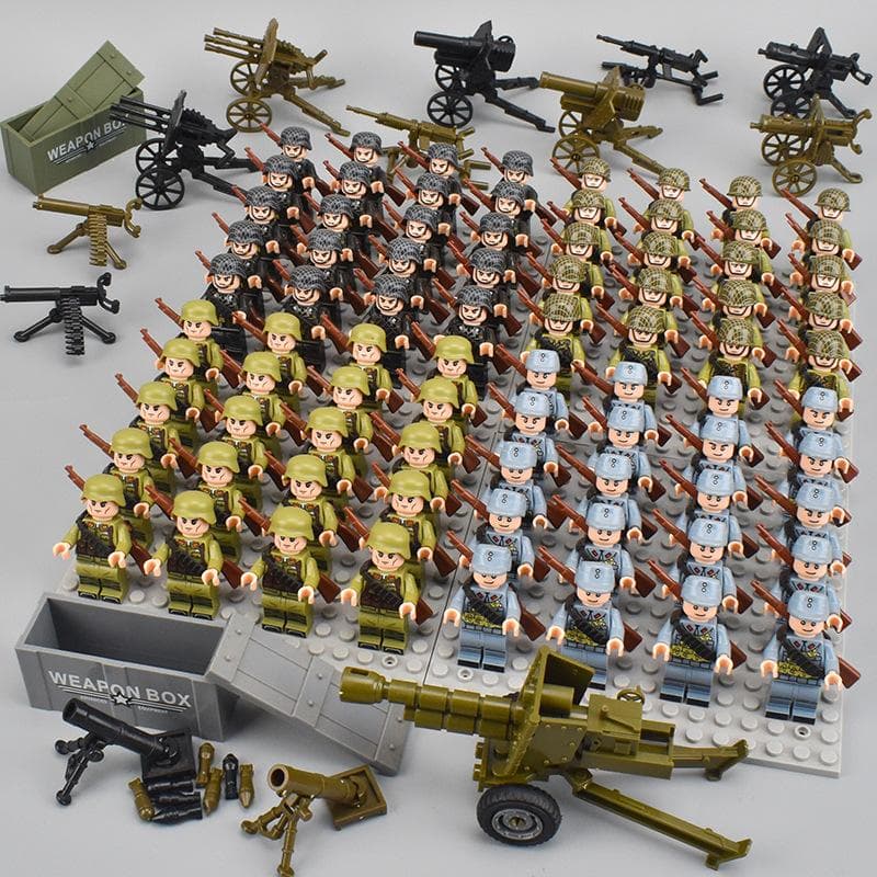 80pcs Kids Toys Soldiers Building Blocks Mini Action Figures Educational Toys For Boys Birthdays Gifts