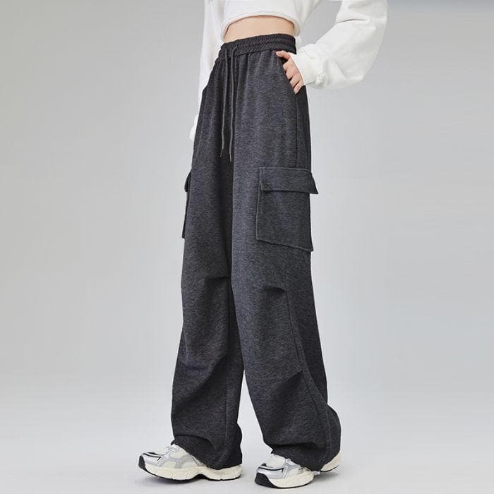 Casual Sports Pants Work Pants New Spring and Summer High-waisted Slimming Straight Wide-leg Pants 4XL