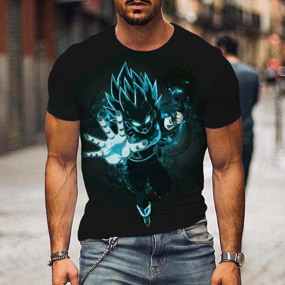 Printed T-shirt Dragon Ball Z Tops Vegeta Goku New Gym Oversized Men's Streetwear Anime Tshirt Valorant Children's Clothes 2024 5XL