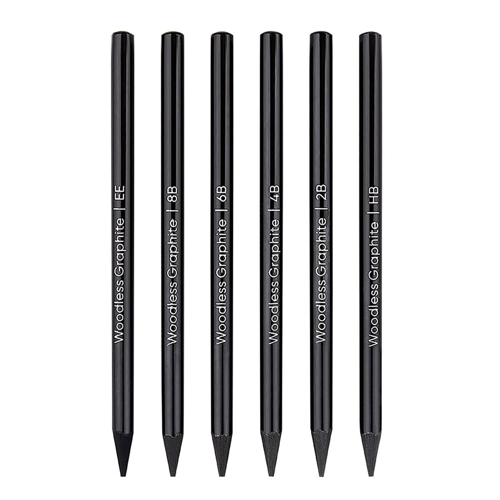 6pcs Graphite Pencil Set Professional High Colorization Graphite Pencils for Shading Blending