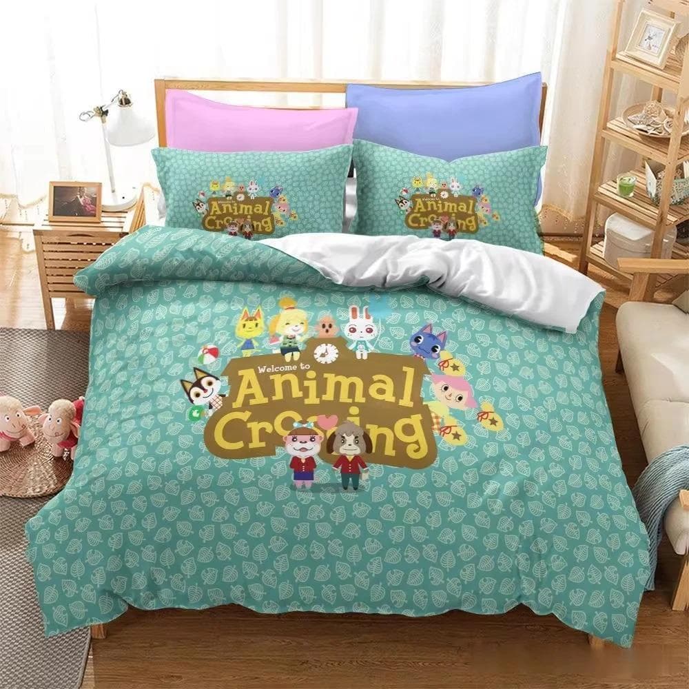 Animal Crossing Cartoon Game Bedding Set 3D Duvet cover Twin Full Queen King Size Bed Linen and Covers Pillowcase Sets for kids 70x133cm 2pcs