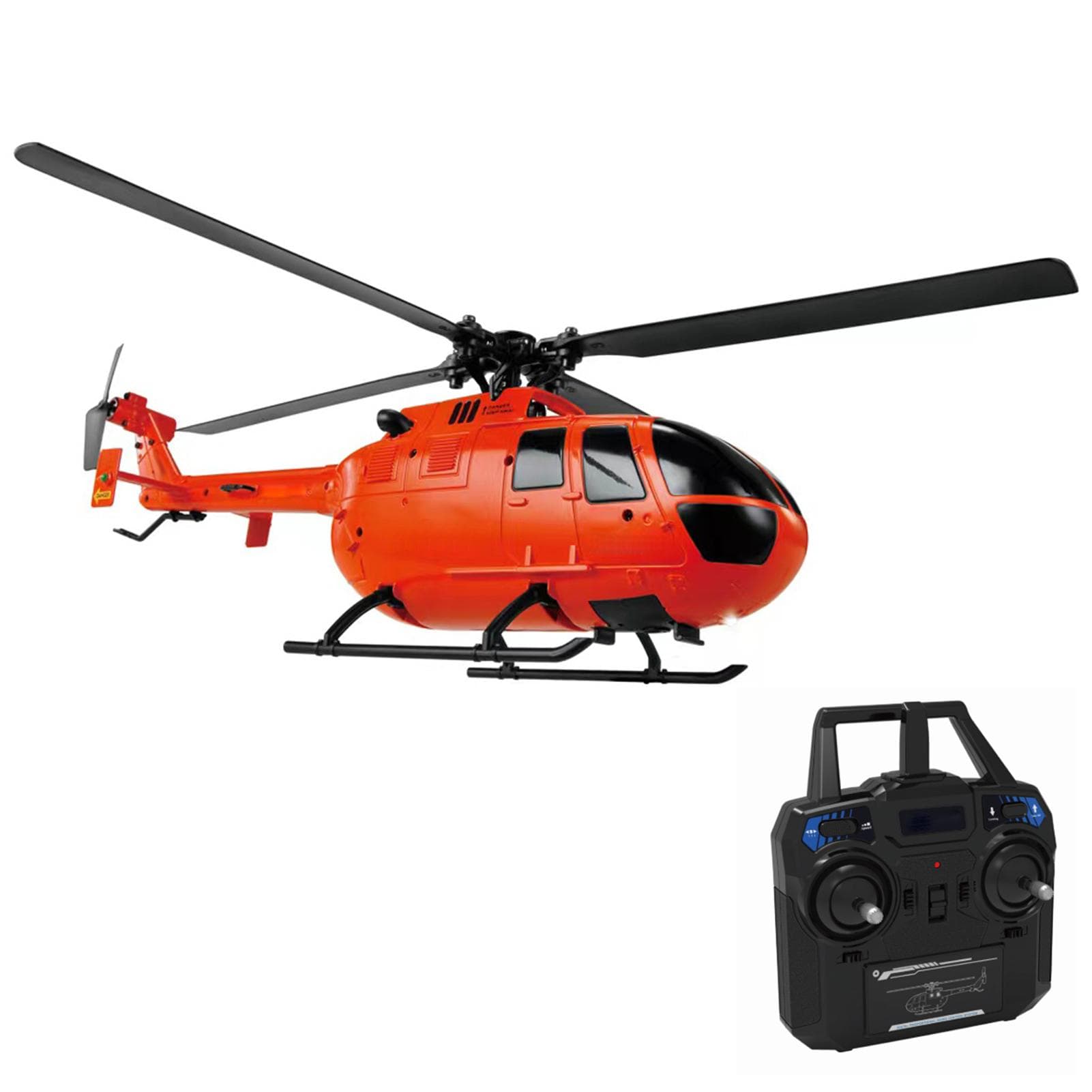 RC Helicopter RC Drone Single Propeller Without Ailerons 6-axis Gyro Stabilization RC Airplane 1 battery orange