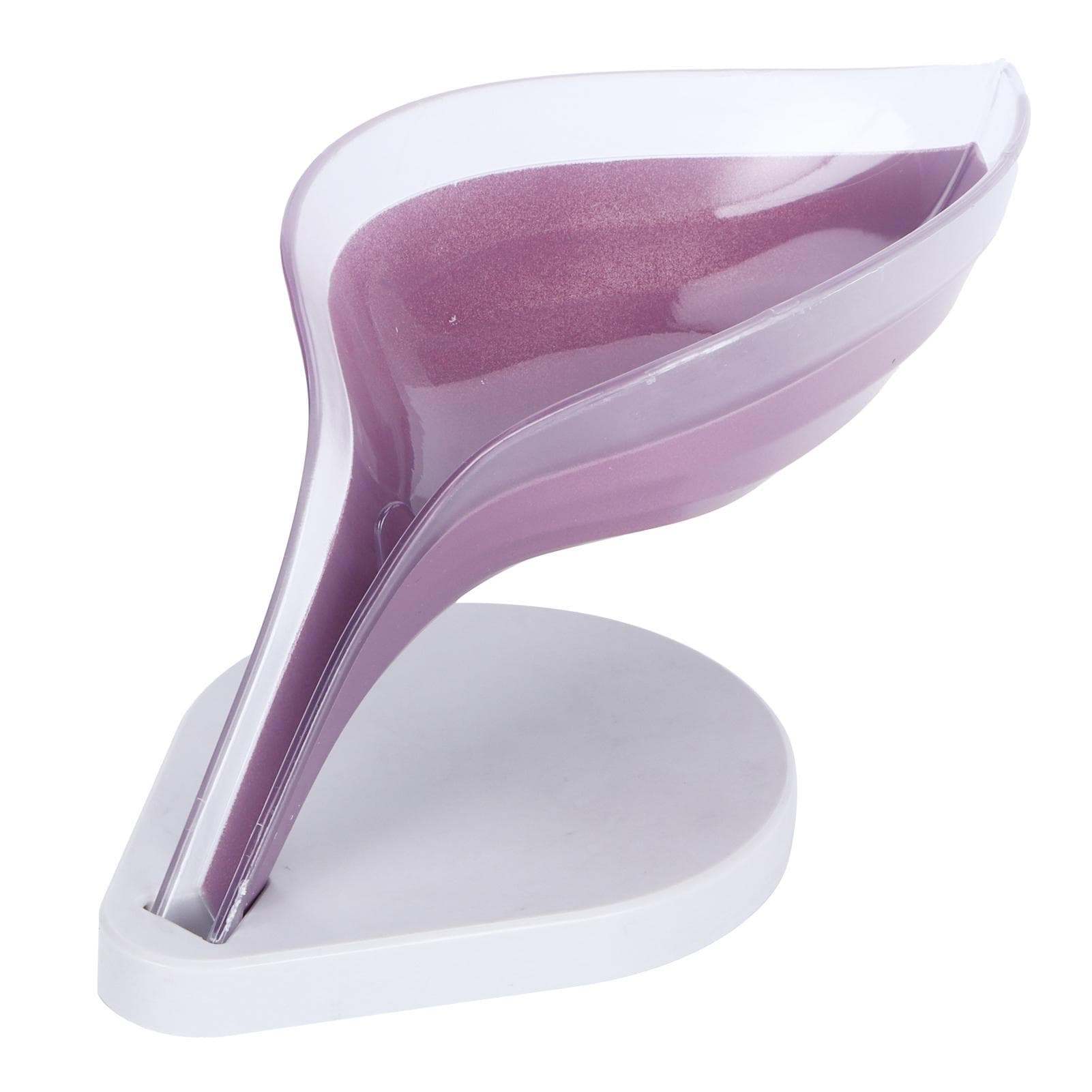 Leaf Shape Soap Box Draining Soap Holder Dish Rack for Shower Bathroom Kitchen OrganizerPurple purple
