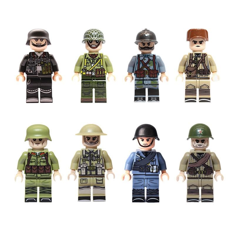 Military WW2 Army Soldiers MiniFigures Different Countries Building Block Brick Christmas Birthday Gift for Boys Childrens Kids No Box