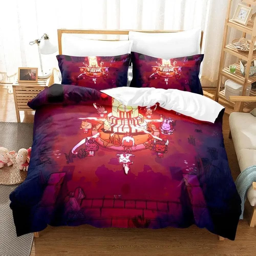Cult Of The Lamb Bedding Set Single Twin Full Queen King Size Bed Adult Kid Bedroom Duvetcover 3D Print Anime Bed Sheet US Twin 173x218cm