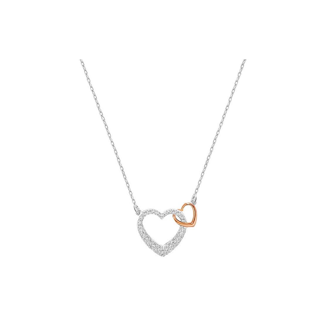 Swarovski Dear Small Heartfelt Eternal Love Silver Necklace Women necklace 5156815 Box (Random Color)