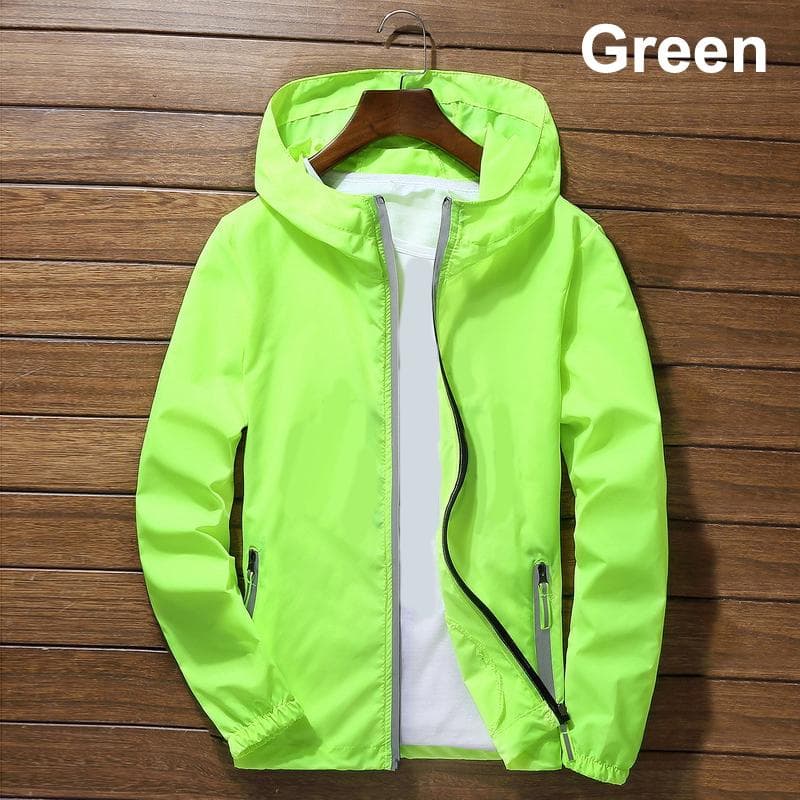 Men Zipper Jacket Outwear Coat Windbreaker Casual Male Spring Autumn Bomber Jackets L green