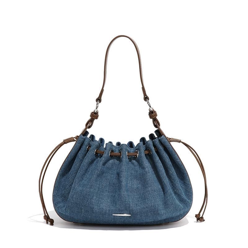 Fashionable Fabric Pleated Bag with Drawstring Opening, Trendy Single-shoulder Women's Bag with Design Sense, Trendy Hand-held Crossbody Bag