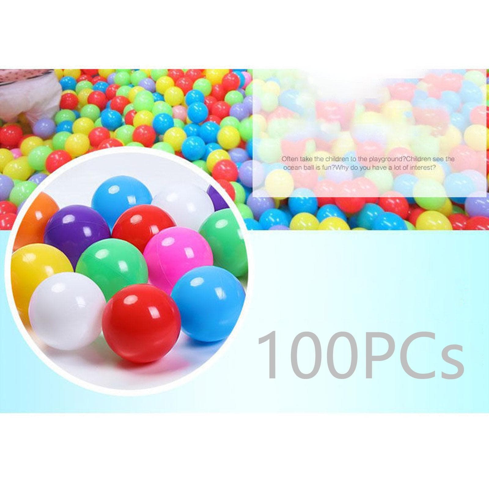 100PCS Outdoor Sport Ball Colorful Soft Water Swim Pool Ocean Wave Ball Baby Eco-Friendly Stress Air Ball Tent Toys for Children One Size